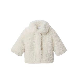 Janie and Jack baby girl ivory faux fur coat Sz 6-12 months